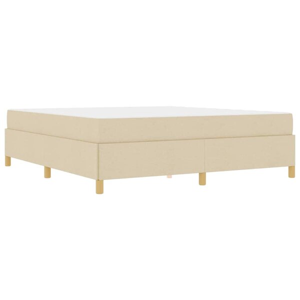 vidaXL Lit à ressorts Crème et Beige et Blanc 180 x 200 cm tissu