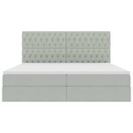 vidaXL Lit de rangement LED avec matelas Gris clair 200 x 200 cm