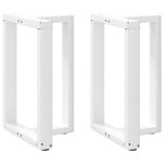 vidaXL Pieds de table à manger en T 2 pièces blanc 60 x 35 x (72-73) cm acier