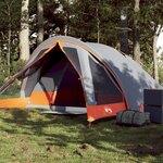vidaXL Tente de camping de cabine 4 personnes gris orange imperméable