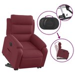 vidaXL Fauteuil inclinable électrique rouge bordeaux tissu