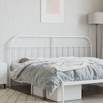vidaXL Tête de lit métal blanc 200 cm