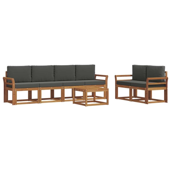 vidaXL Ensemble de canapés d'extérieur 7 pc Naturel et Anthracite