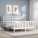 vidaXL Cadre de lit sans matelas blanc 160x200 cm bois de pin massif