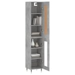 vidaXL Buffet haut Gris béton 34 5x34x180 cm Bois d'ingénierie