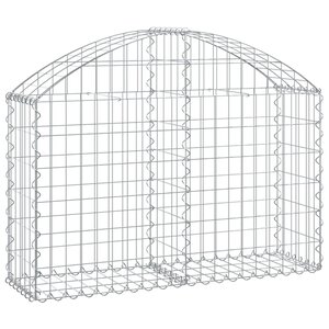 vidaXL Panier de gabions arqué 100x30x60/80 cm Fer galvanisé