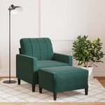 vidaXL Fauteuil avec repose-pied Vert foncé 60 cm Velours