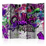 Paravent 5 volets -  purple graffiti [room dividers] cm