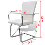 vidaXL Chaises à manger cantilever lot de 6 blanc similicuir
