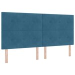 Cadre de lit vidaXL Bleu foncé 200x200 cm Velours