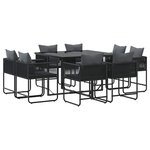 vidaXL Ensemble de salle à manger pour jardin 9 Pièces Noir Acier