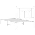 vidaXL Cadre de lit métal sans matelas avec tête de lit blanc 90x200cm