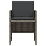 vidaXL Ensemble de bistro 3 Pièces avec coussins gris résine tressée