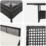 vidaXL Set de salle à manger jardin 5 pièces Noir poly rotin