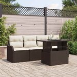 vidaXL Ensemble de canapé de jardin 5 Pièces Marron 100 x 55 x 73 cm