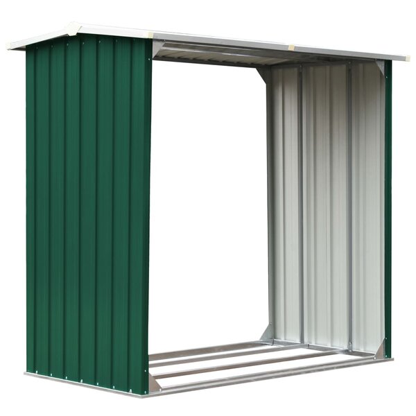 vidaXL Abri de stockage de bois Acier galvanisé 172x91x154 cm Vert