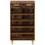 vidaXL Cabinet à chaussures avec tiroir Bois ancien 60 x 35 x 105 cm
