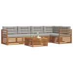 vidaXL Ensemble de canapés d'extérieur 6 Pièces Gris Naturel et Clair