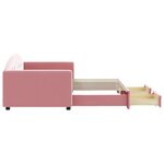 vidaXL Lit de jour avec gigogne et tiroirs rose 90x200 cm velours