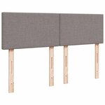 vidaXL Sommier à lattes de lit avec matelas Taupe 140x200 cm Tissu