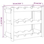 vidaXL Casier à bouteilles pour 12 bouteilles gris bois pin solide