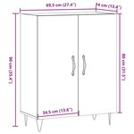 vidaXL Buffet chêne artisanal 69 5x34x90 cm bois d'ingénierie