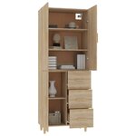 Vidaxl buffet haut chêne sonoma 69 5x34x180 cm bois d'ingénierie