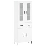 vidaXL Buffet haut Blanc 69 5x34x180 cm Bois d'ingénierie