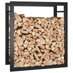 vidaXL Portant de bois de chauffage Noir mat 50x28x56 cm Acier