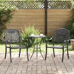 Chaises de jardin vidaXL 2 Pièces Noires en aluminium moulé