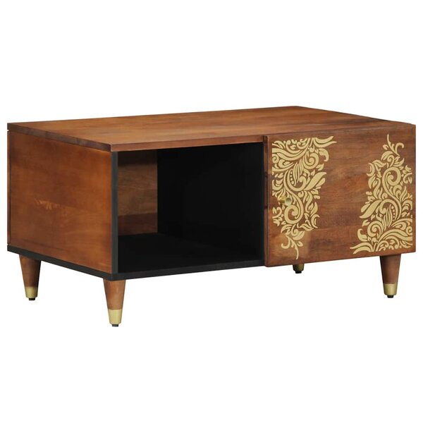 vidaXL Table basse marron miel 80 x 50 x 40 cm bois de manguier massif