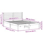 vidaXL Cadre de lit Blanc 120 x 200 cm Bois massif en pin