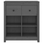 vidaXL Buffet Gris 70x35x80 cm Bois massif de pin