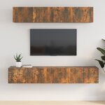 vidaXL Ensemble de meubles TV 5 Pièces Chêne fumé Bois d'ingénierie