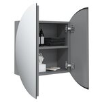 vidaXL Armoire de salle de bain miroir rond et LED Gris 47x47x17 5 cm