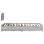 vidaXL Lit de Rangement Gris Sonoma 100 x 200 cm Bois d'ingénierie