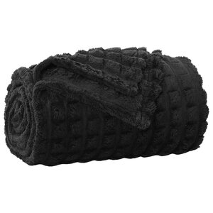 vidaXL Jeté Noir 200 x 150 cm Toison