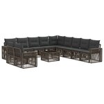 vidaXL Ensemble de canapé de jardin 12 Pièces Gris et Gris foncé