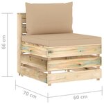 Vidaxl salon de jardin 6 pièces avec coussins bois imprégné de vert