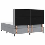 vidaXL Lit à ressorts avec matelas Gris clair 180 x 200 cm tissu