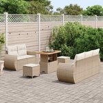 vidaXL Ensemble de canapé de jardin 8 Pièces Beige et crème polyrotin