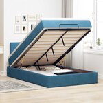 vidaXL Cadre de lit ottoman avec matelas bleu foncé 120x200 cm velours