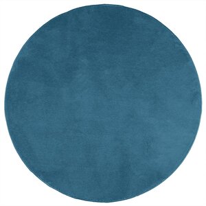 vidaXL Tapis OVIEDO à poils courts turquoise Ø 80 cm