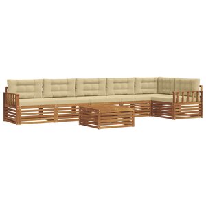 vidaXL Ensemble de canapés d'extérieur 7 pc Naturel et Beige