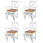 vidaXL Chaises à manger lot de 4 blanc bois de pin