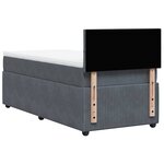 vidaXL Sommier à lattes de lit et matelas Gris foncé 90x200 cm Velours