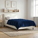 vidaXL Duvet d'été simple Matelassé Bleu foncé 155 x 200 cm Microfibre