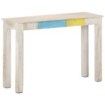 Vidaxl table console blanc 115x35x77 cm bois de manguier brut