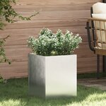 vidaXL Cache-pot de jardin Argenté 50 x 32 x 40 cm Acier galvanisé