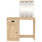 vidaXL Coiffeuse avec LED chêne sonoma 90x50x132 5cm bois d'ingénierie